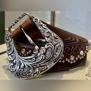 VINTAGE TONY LAMA RHINESTONE WESTERN BELT